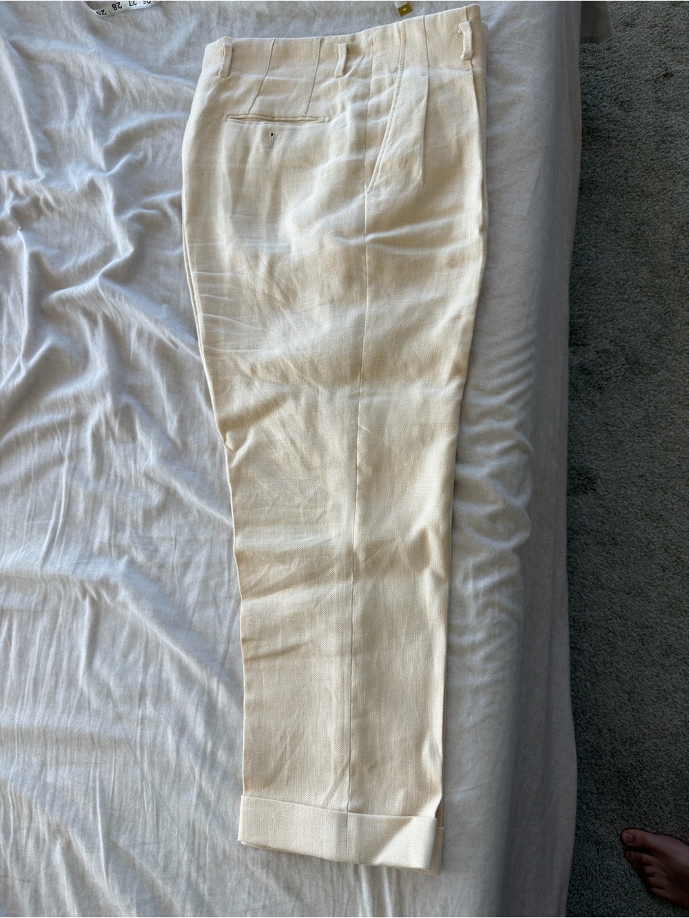 Cream linen trousers